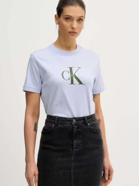 Тениска Calvin Klein Jeans синьо