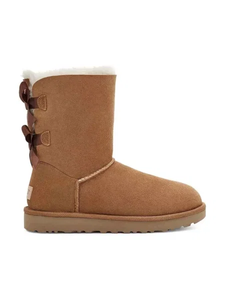 UGG De piele bocanci Bailey Bow II cu adaos de lână maro