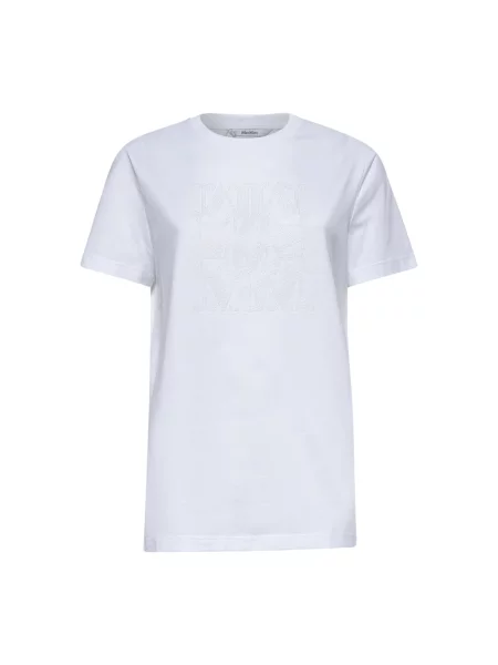 Koszulka Max Mara z kamieniami biała