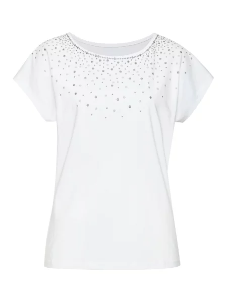 LASCANA Tricou gri argintiu / argintiu alb