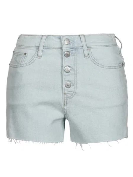 Kratek bermuda kratke hlače Calvin Klein Jeans z visokim pasom modra
