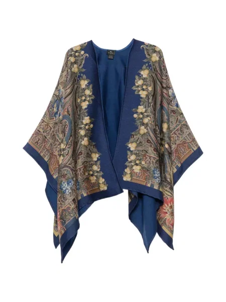 Geacă Etro cu imagine cu model paisley albastru