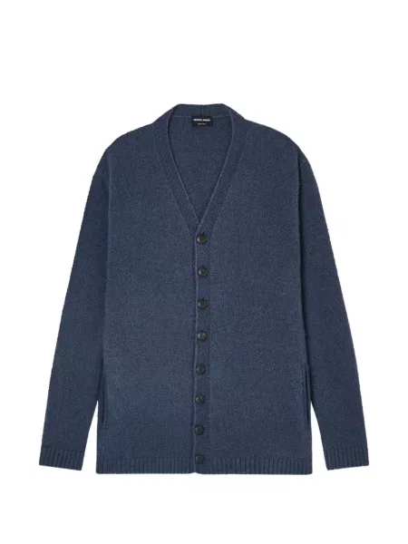 Cardigan Giorgio Armani cu decolteu în V albastru