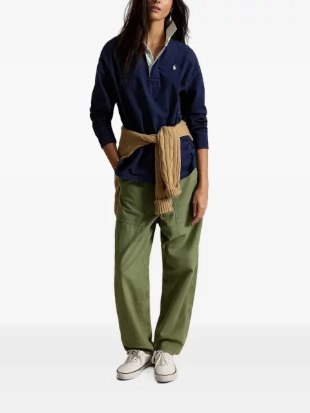 Bőr futó masnis sneaker Polo Ralph Lauren piros