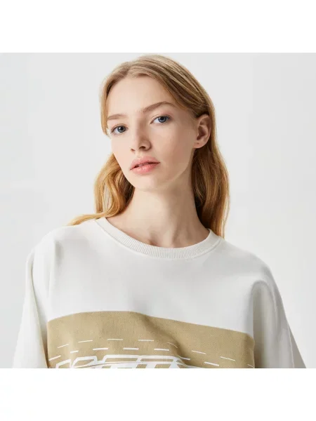 Толстовка Lacoste с круглым вырезом белая