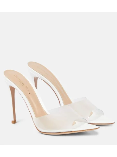 Papuci tip mules Gianvito Rossi alb