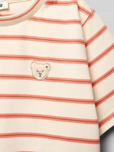 T-shirt o kroju regular fit z detalem z logo Steiff