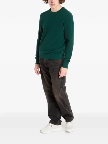 Pulover Tommy Hilfiger cu autograf verde