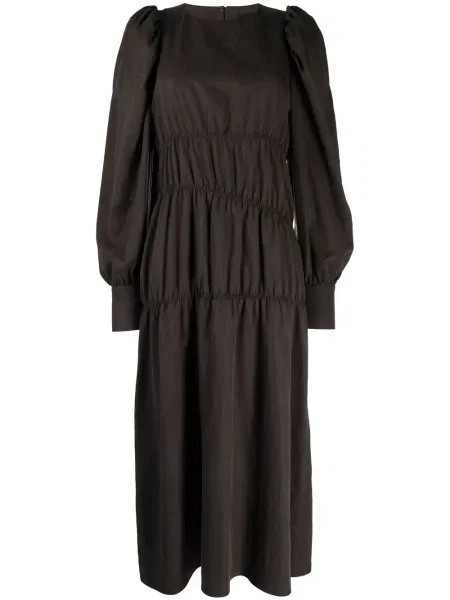 Sukienka midi Goen.j do kolan garniturowa brązowa