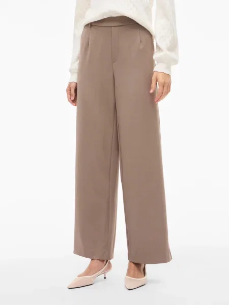 VILA Pantaloni VIVarone cappuccino maro