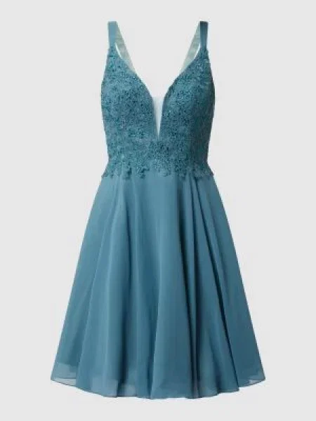 Sukienka koktajlowa z dekoltem w kształcie serca Luxuar zielona