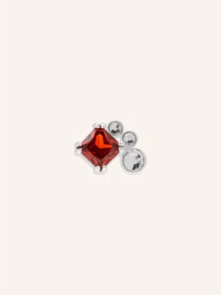 Lulu Copenhagen Náušnice Gala Red Bling Right / stříbrná červená