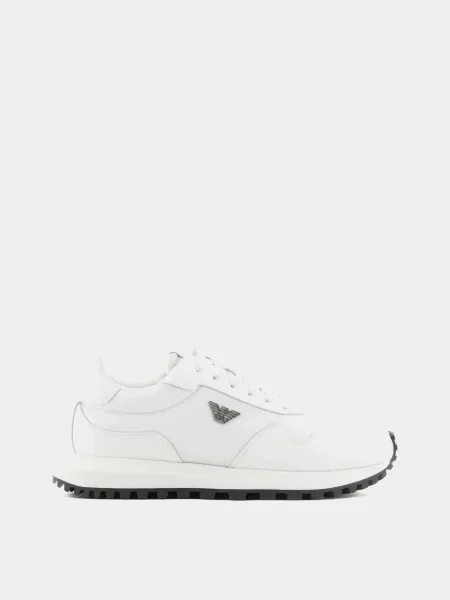 Emporio Armani Кроссовки Поліамід/шкіра білий