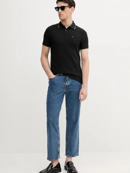 Polo majica Calvin Klein črna