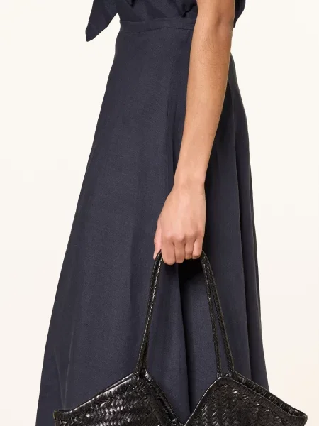 Arkitaip Lněná Sukně Poppy tmavě modrá