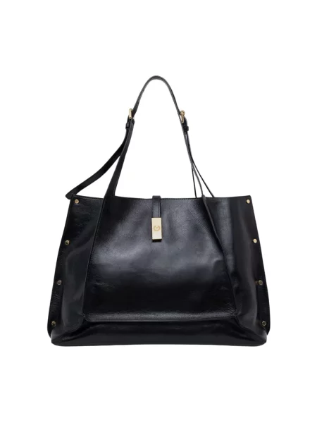 Pollini torebka shopper skórzana czarna