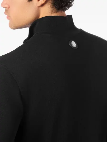 Hanorac Billionaire cu broderie de jumătate de fermoar negru