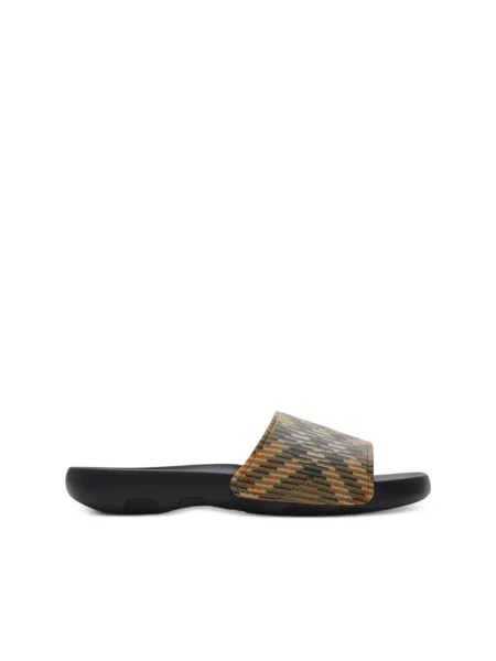 Klapki Burberry skórzane beżowe