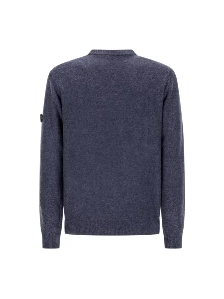 Sweter Peuterey wełniany w paski niebieski