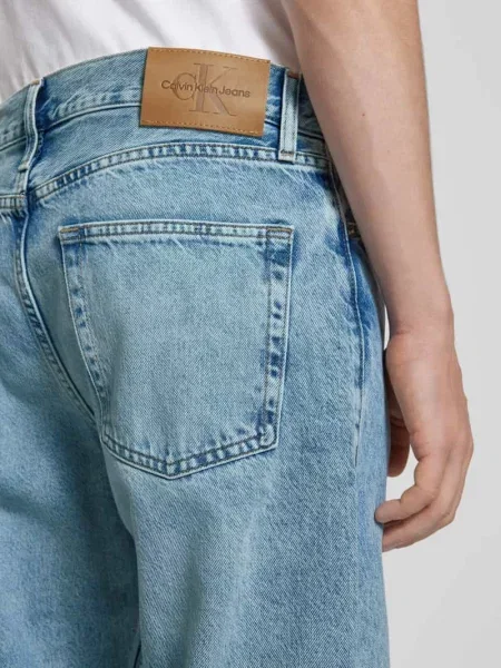 Jeansy straight leg Calvin Klein Jeans niebieskie