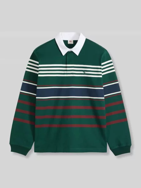 Koszulka polo o kroju relaxed fit z czystej bawełny model STRIPPED RUGBY' Levi's granatowa