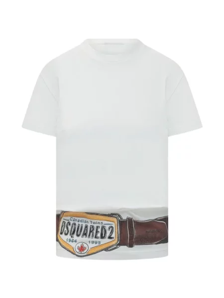 Tricou grafic Dsquared2 cu imagine alb