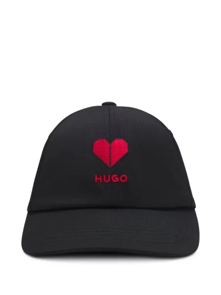 Șapcă Hugo cu broderie cu motiv cu inimi negru