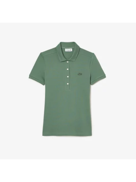 Lacoste Koszulka Polo Z Elastycznej Bawełny Slim Fit zielony