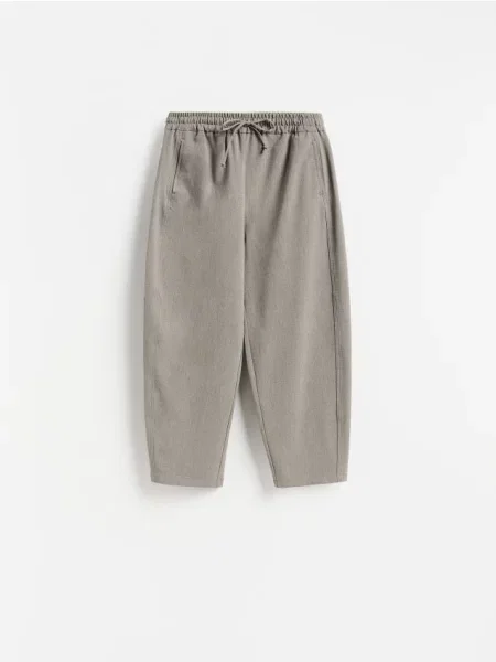 Reserved Pantaloni barrel leg gri-închis gri