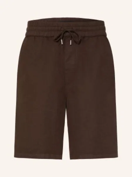 Allsaints Szorty Hanbury Z Lnu braun brązowe
