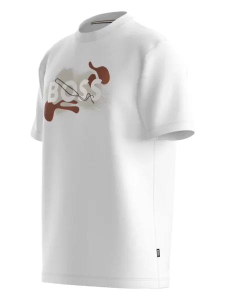 Tricou Boss cu imagine alb