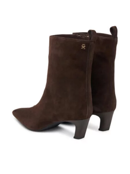 Tommy Hilfiger Aulinukai Kitten Heel Suede Ankle Boot Tamsiai ruda