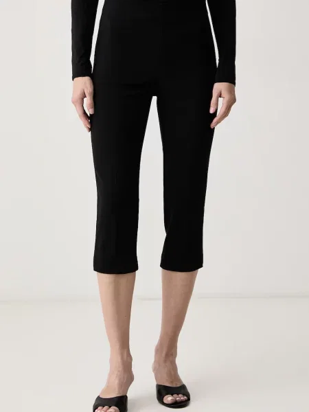Patrizia Pepe spodnie capri z acetatem czarne