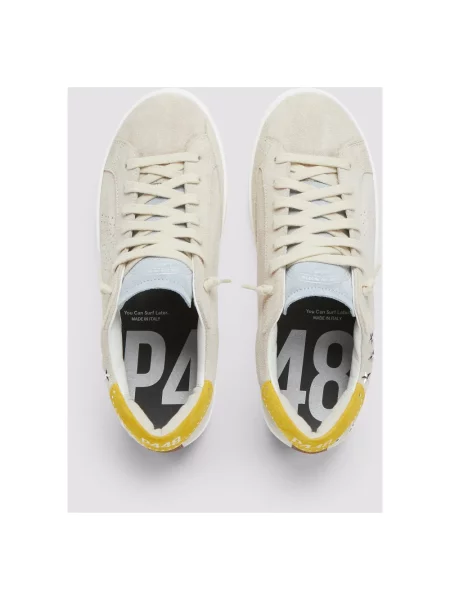 Sneakersy P448 zamszowe z nitami beżowe