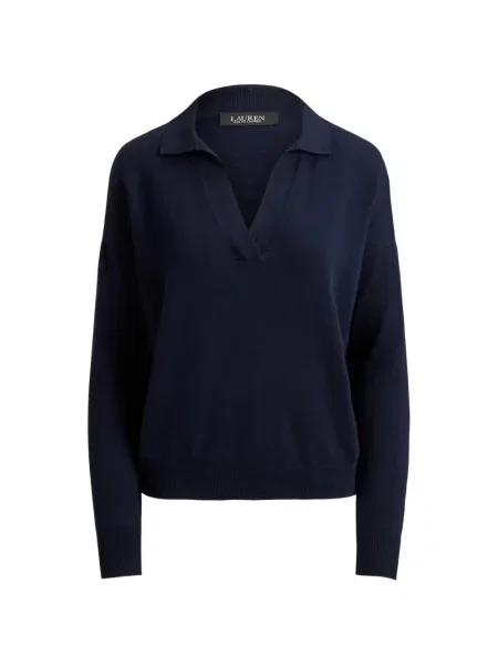 Gulerat pulover Lauren Ralph Lauren cu broderie albastru