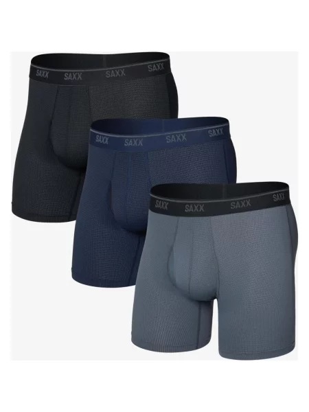 Bokserki SAXX Quick-Dry Mesh szary niebieski XS czarny