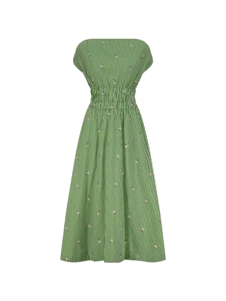 Sukienka midi Lela Rose w paski zielona