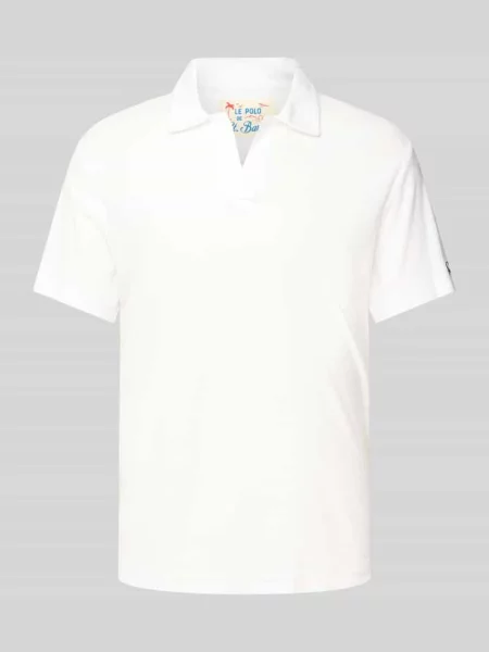Koszulka polo o kroju slim fit z dekoltem w serek model ‘JEREMY TERRY’ Mc2 Saint Barth białe
