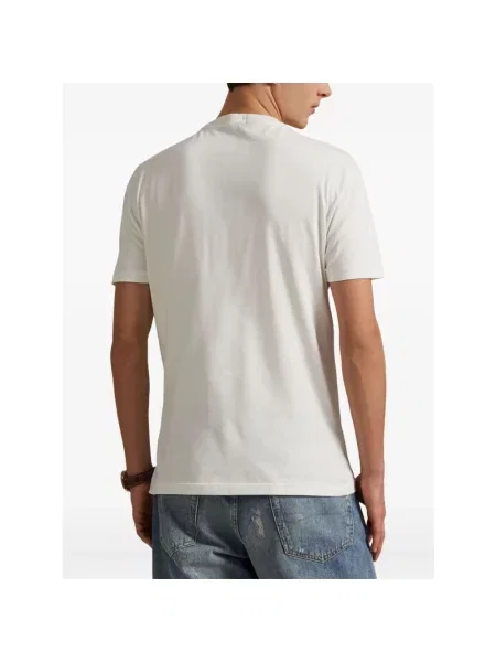 Polo Ralph Lauren T-shirt niestandardowy krój slim fit Mężczyźni nadruk S biały