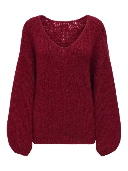 JDY Pulover JDYDinea bordeaux roșu