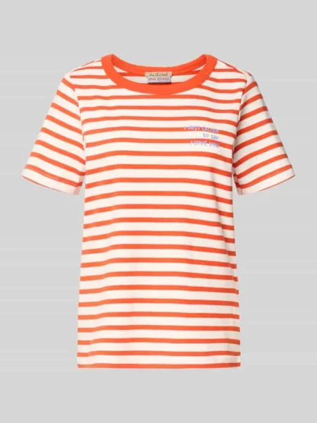 T-shirt z okrągłym dekoltem i przeszyciami Smith And Soul pomarańczowa