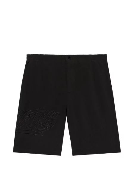 Pantaloni scurți Off-white din organza cu autograf alb