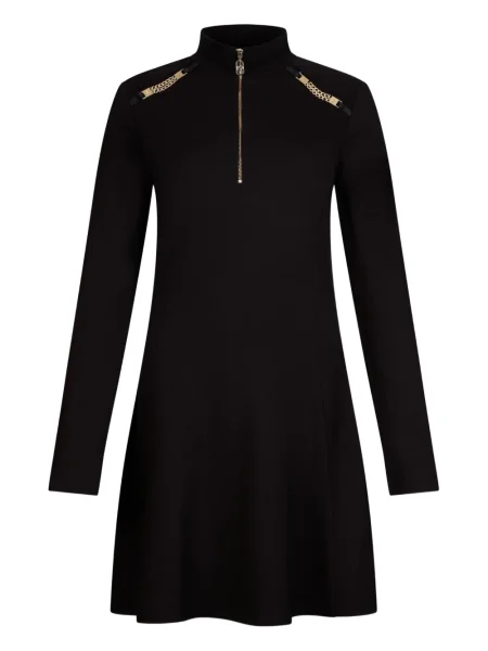 Rochie Liu Jo tricotate de costum de jumătate de fermoar negru