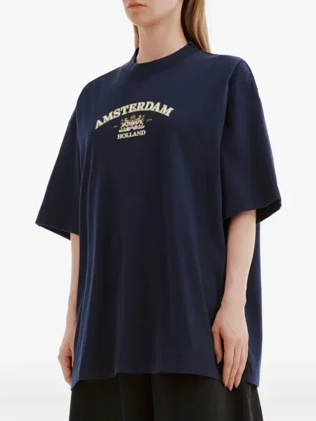 Tricou Vetements cu imagine albastru