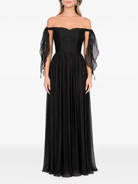 Rochie maxi Roserry cu volane negru