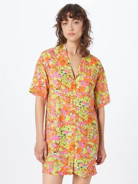 Nasty Gal Blúz azúr / sárga / narancs / rózsaszín