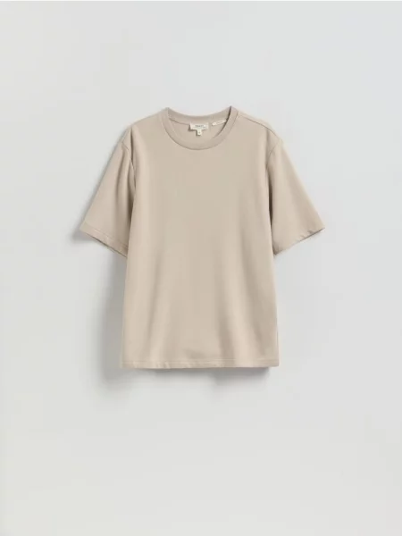 Reserved Tricou regular fit cu conținut ridicat de fibre de bambus bej