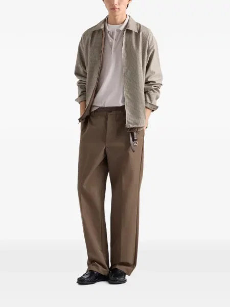 Tricou polo Prada de lână alb