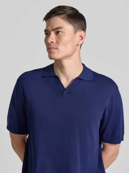 Koszulka polo o kroju relaxed fit z czystej bawełny model TORINO' Selected Homme niebieska