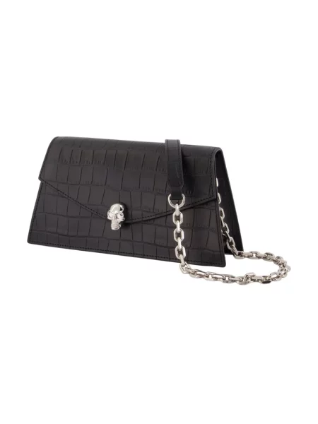 Kopertówka Alexander Mcqueen skórzana czarna